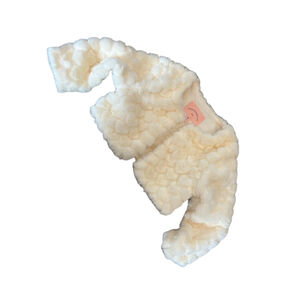 GIRLS NWOT Cream Faux Fur Cropped Long Sleeve Sweater Jacket 4